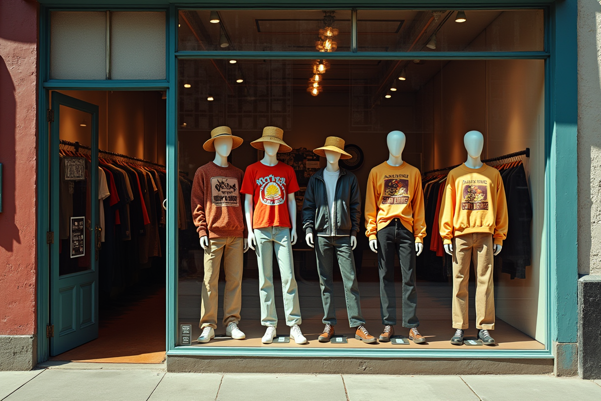 Vitrine vintage d une boutique des années 80