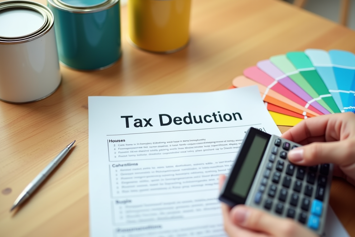 Mains tenant une calculatrice et des papiers pour la declaration fiscale