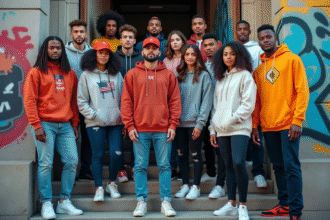 Silhouettes de streetwear modernes dans un environnement urbain dynamique
