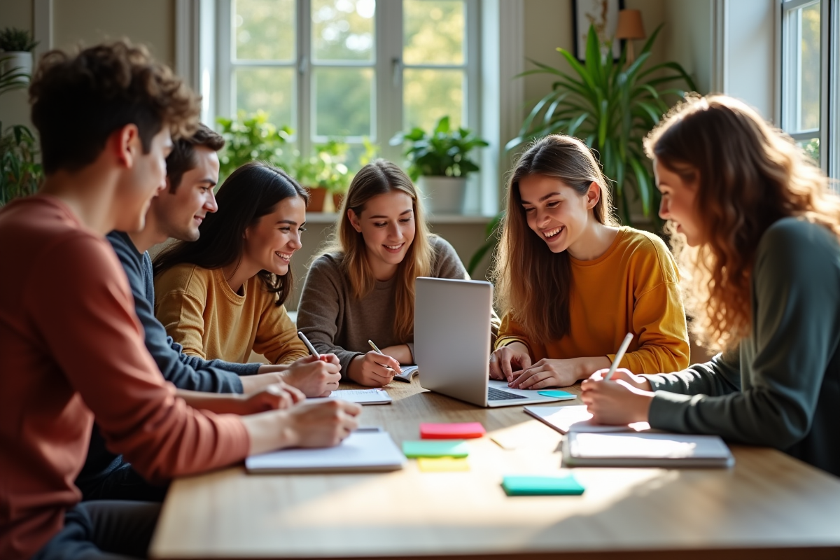 Jeunes planifiant un budget en famille à la maison
