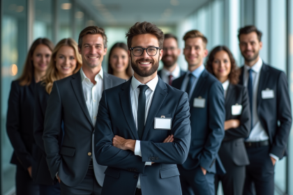 Groupe de professionnels en tenue correcte au bureau