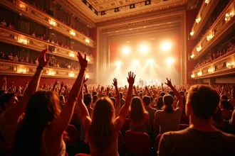 Salle de concert emblématique de Lyon remplie d'une foule enthousiaste lors d'un spectacle en direct en 2026