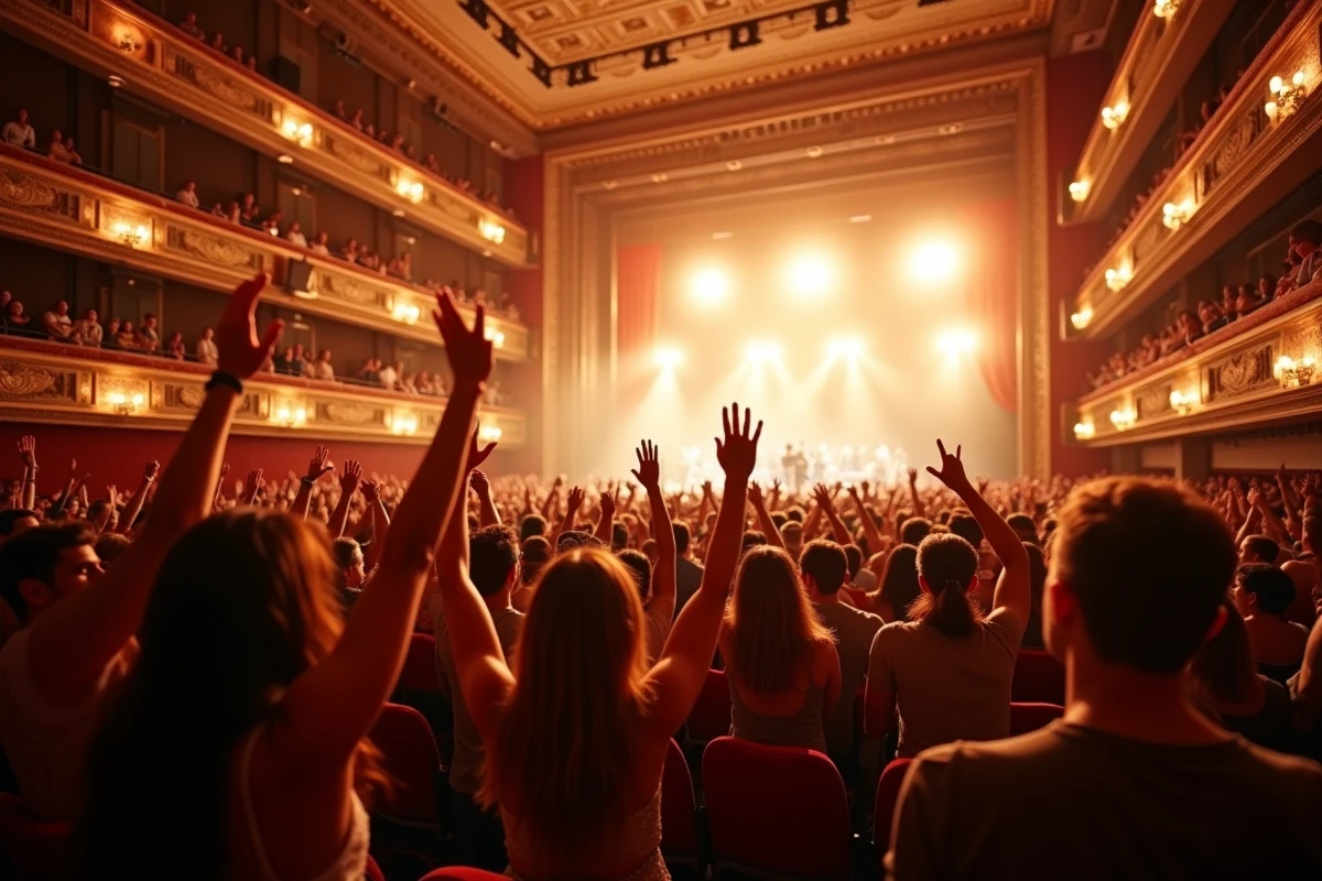 Salle de concert emblématique de Lyon remplie d'une foule enthousiaste lors d'un spectacle en direct en 2026